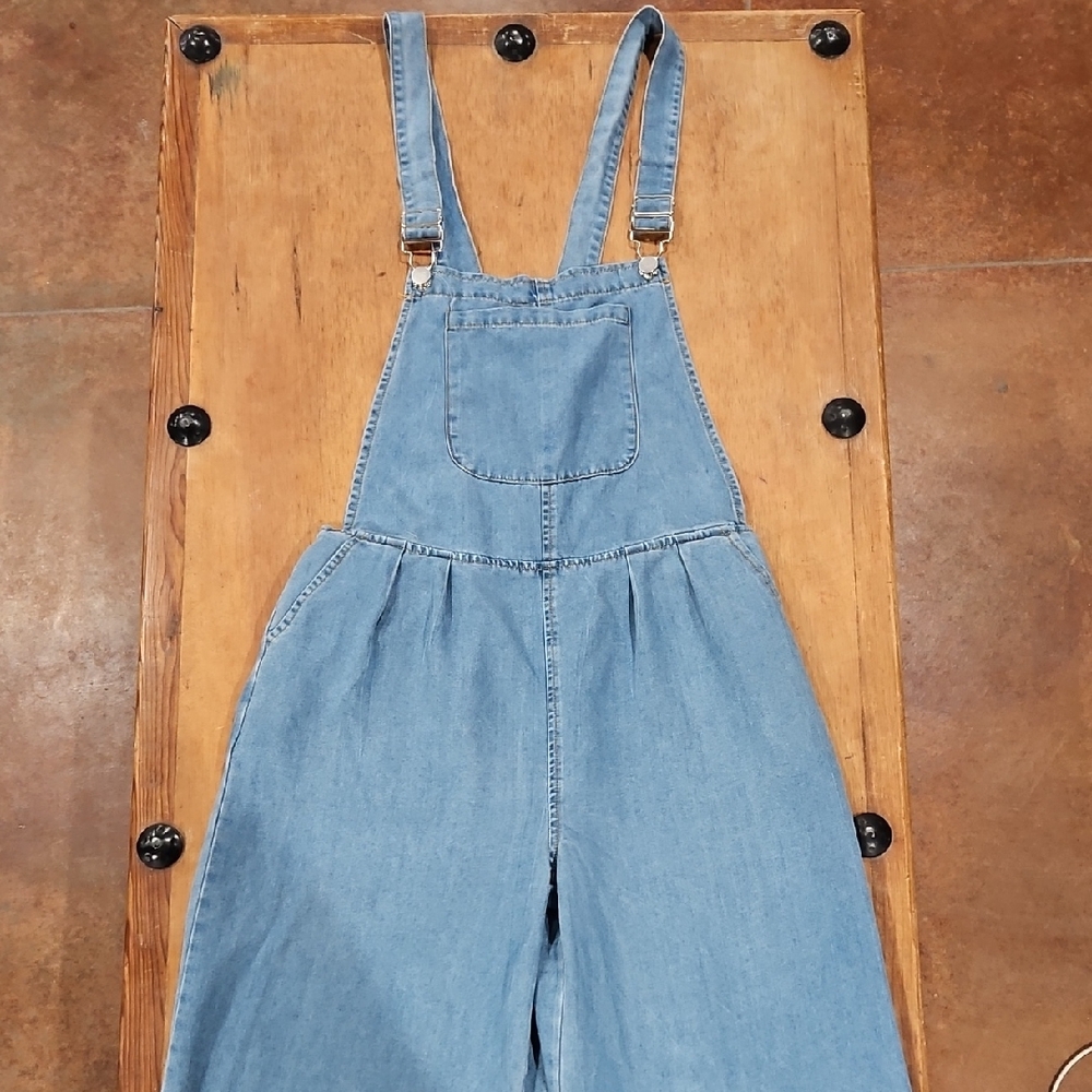 Casual Light Blue Women's Denim Jumpsuit